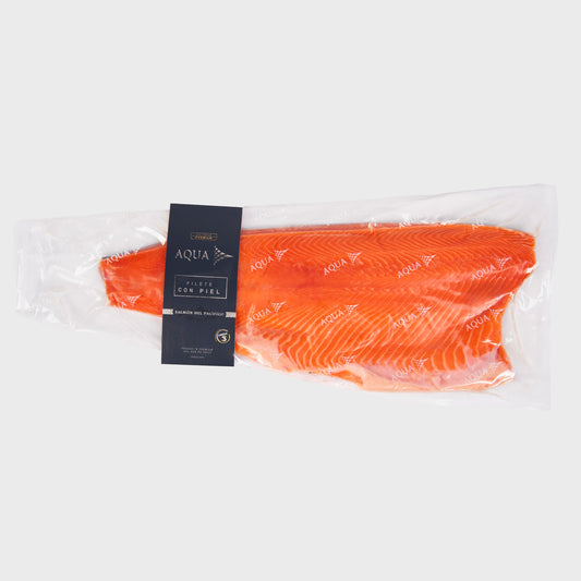 Caja de 10kg de Filete Premium Salmón del Pacífico con piel.